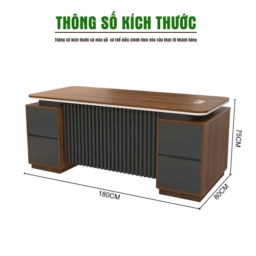 Bàn giám đốc 2 hộc 1m8x0.8 mới 100%