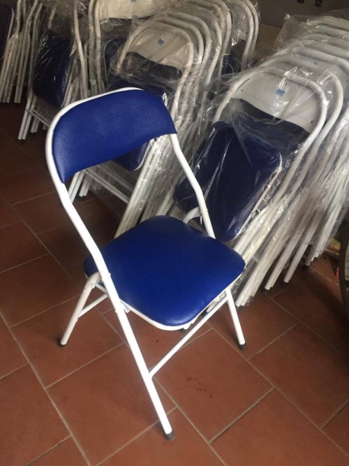 Ghế gấp da Trường Phát xanh lưng ngắn Ghế gấp da Trường Phát xanh lưng ngắn