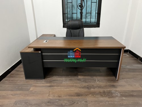 Bàn giám đốc chữ L màu óc chó+chì 1m8x0.8 Bàn giám đốc chữ L màu óc chó+chì 1m8x0.8