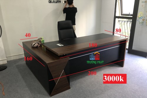 Bàn giám đốc chữ L 1m8x0.8 kèm tủ phụ 1m6x0.4 Bàn giám đốc chữ L 1m8x0.8 kèm tủ phụ 1m6x0.4