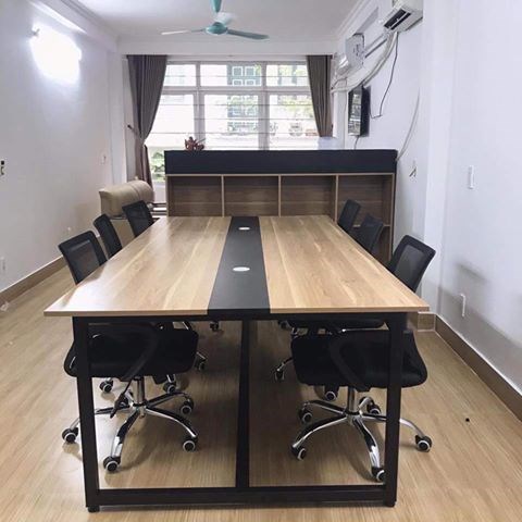 Bàn họp chân sắt 2m4x1m2 Bàn họp chân sắt 2m4x1m2